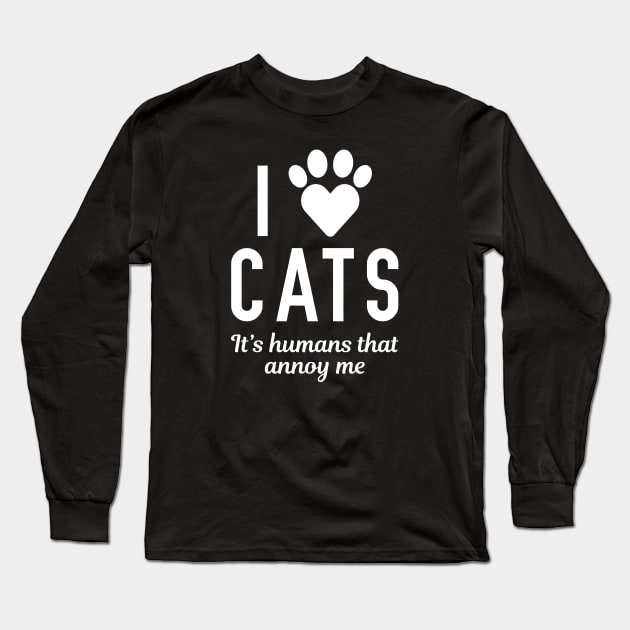 I Love Cats Long Sleeve T-Shirt by LuckyFoxDesigns